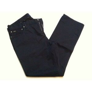 POLO RALPH LAUREN MENS NEW NAVY COTTON CASUAL PANTS SLIM STRAIGHT FIT SIZE:38/32